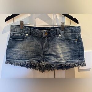 MICHAEL KORS 100% Cotton Blue Jean Shorts Distressed Frayed Hem (US 4)